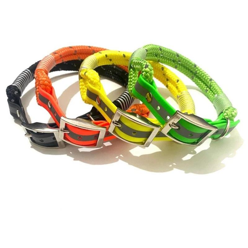 Novo Design Personalizado Coleira de Corda de Nylon Durável e Ajustável em Múltiplas Cores para Cães Pequenos, Médios e Grandes