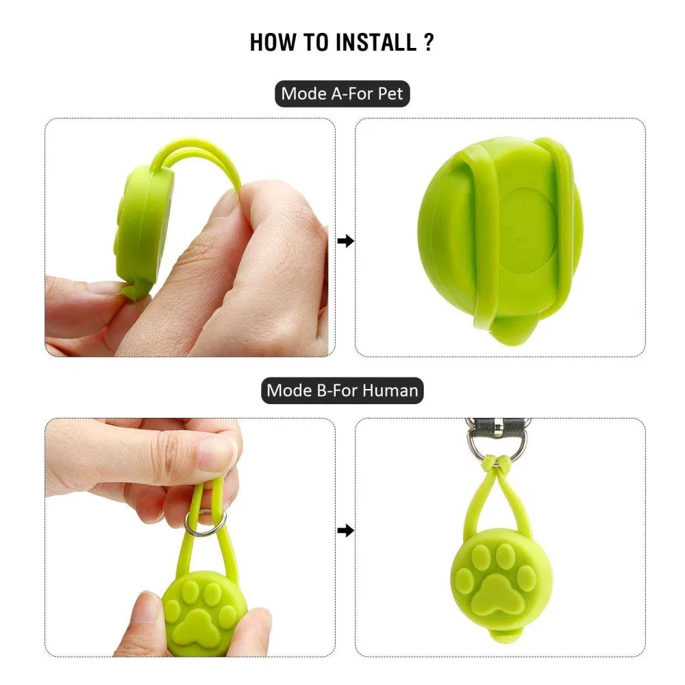 Novo Design Natal Noite Segurança Silicone Piscando Brilho Clip-on Cão Marca Pingente Gato Etiqueta LED Luz Coleira Pet