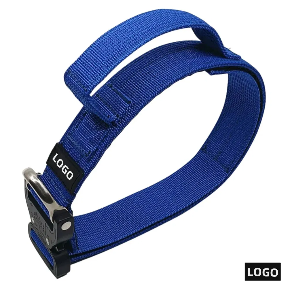 Produto para animais de estimação com logotipo personalizado, coleira tática de nylon de alta qualidade, fivela de metal durável, coleira para cães para treinamento ao ar livre e passeios