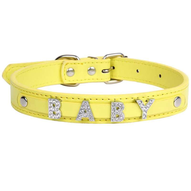 Coleira de Pet com Strass Personalizada com Charms de Nome