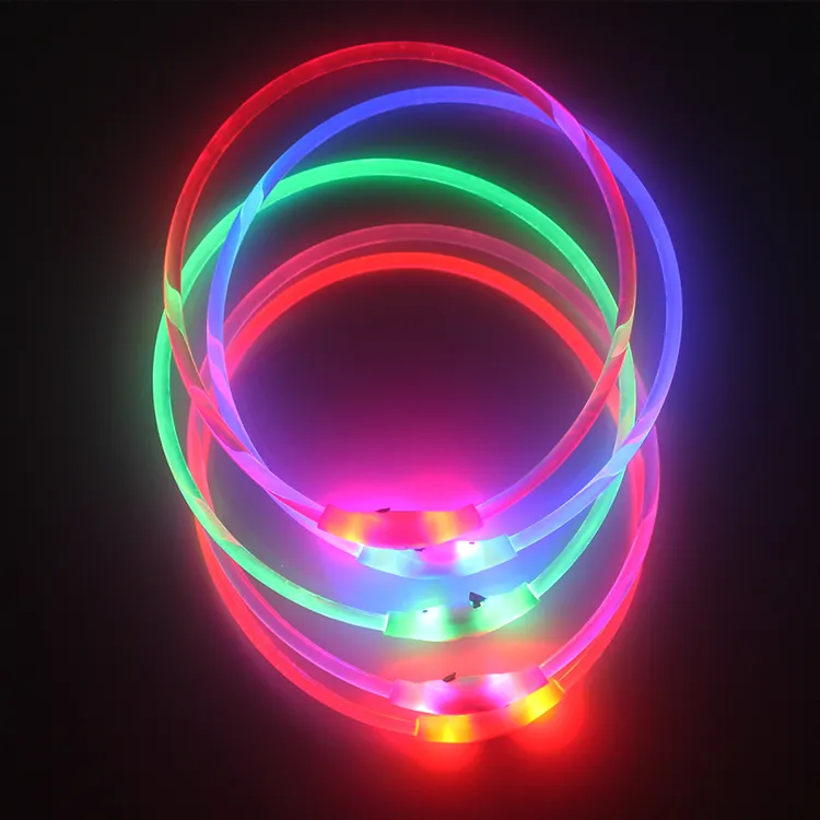 Colar de Cão Personalizado em TPU com LED, Tamanhos P, M e G, Recarregável por USB, Fácil de Cortar