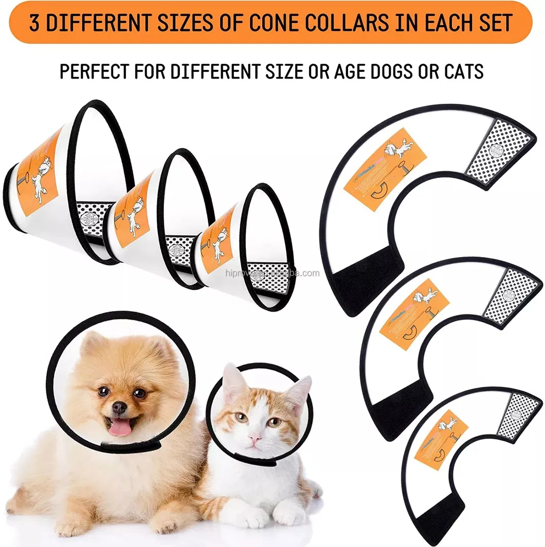 Coleira Protetora de Couro Nylon LED com Padrão para Cães e Gatos, Coleira de Recuperação para Treinamento, Colar Elizabethano