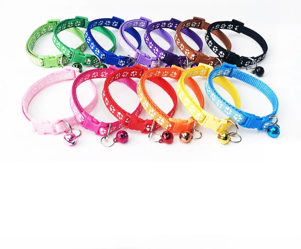 colar de gato retrátil de nylon colorido popular e barato em estoque