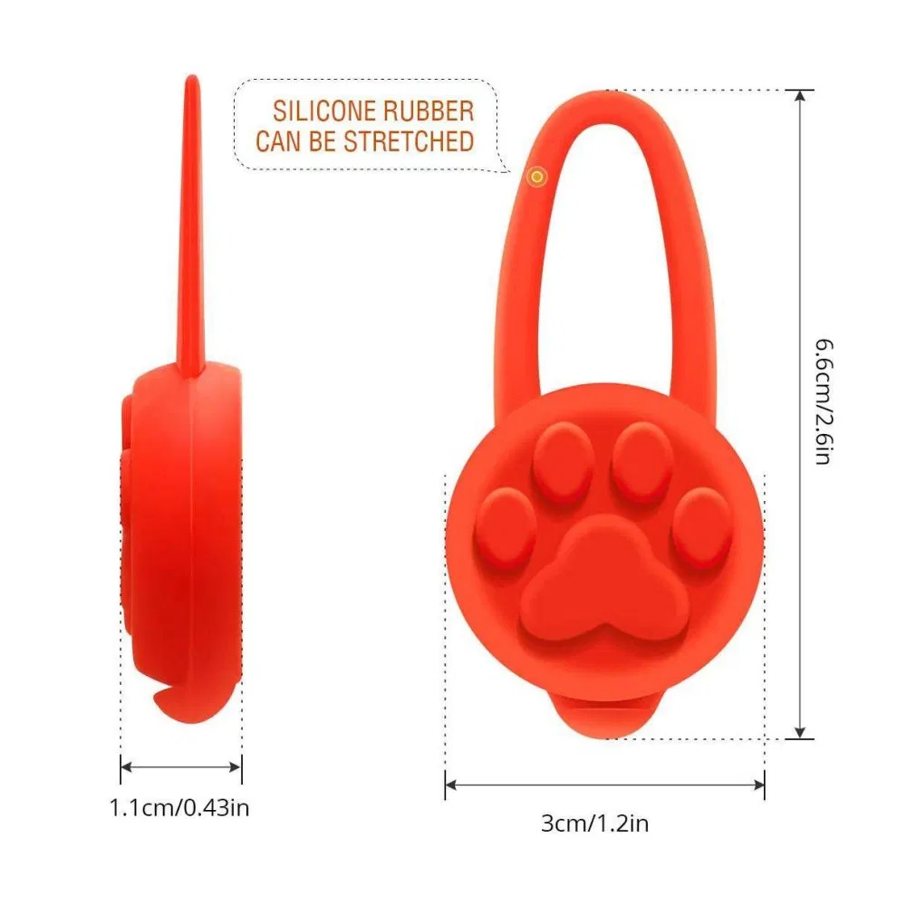 Novo Design Natal Noite Segurança Silicone Piscando Brilho Clip-on Cão Marca Pingente Gato Etiqueta LED Luz Coleira Pet