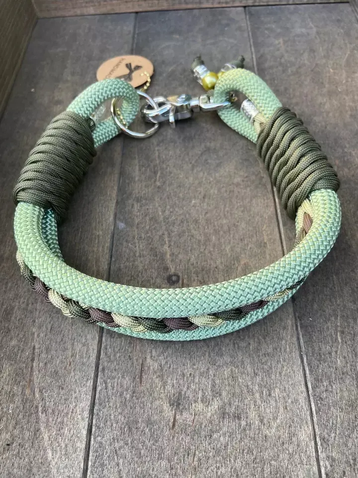 Nova Coleira de Gato e Cachorro em Paracord Trançado com Liberação Rápida para Treinamento de Escalada Feita à Mão