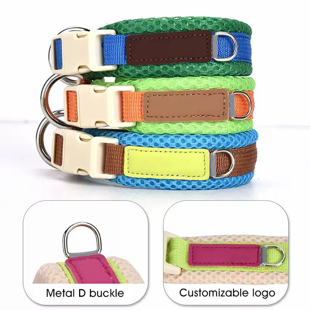 Coleiras grandes para cães premium em malha, grossas, retráteis e personalizáveis, em cores da moda