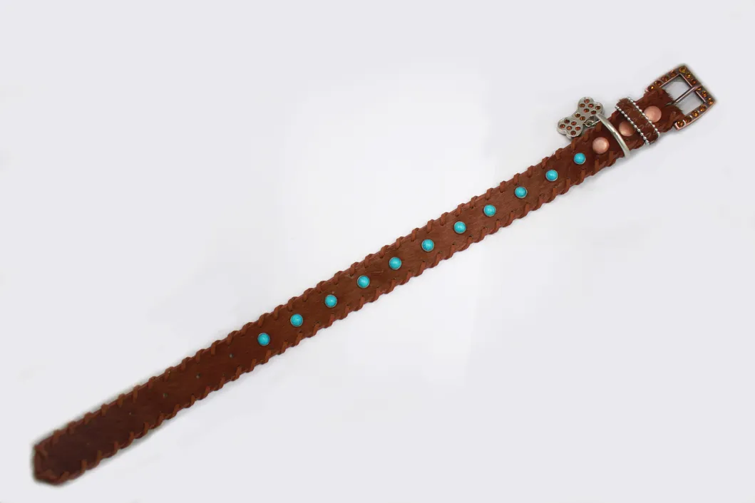 Coleiras Personalizadas de Cabelo de Cavalo Real no Estilo Ocidental para Cães por Atacado