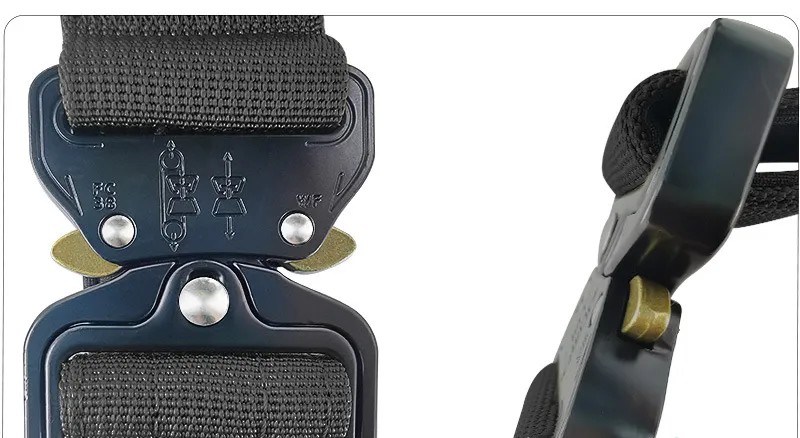 Coleira Grande de Nylon Super Larga e Pesada 3.5cm para Cães Grandes em Aço Inoxidável K9 Coleira Tática de Combate para Animais de Estimação com Liberação Rápida
