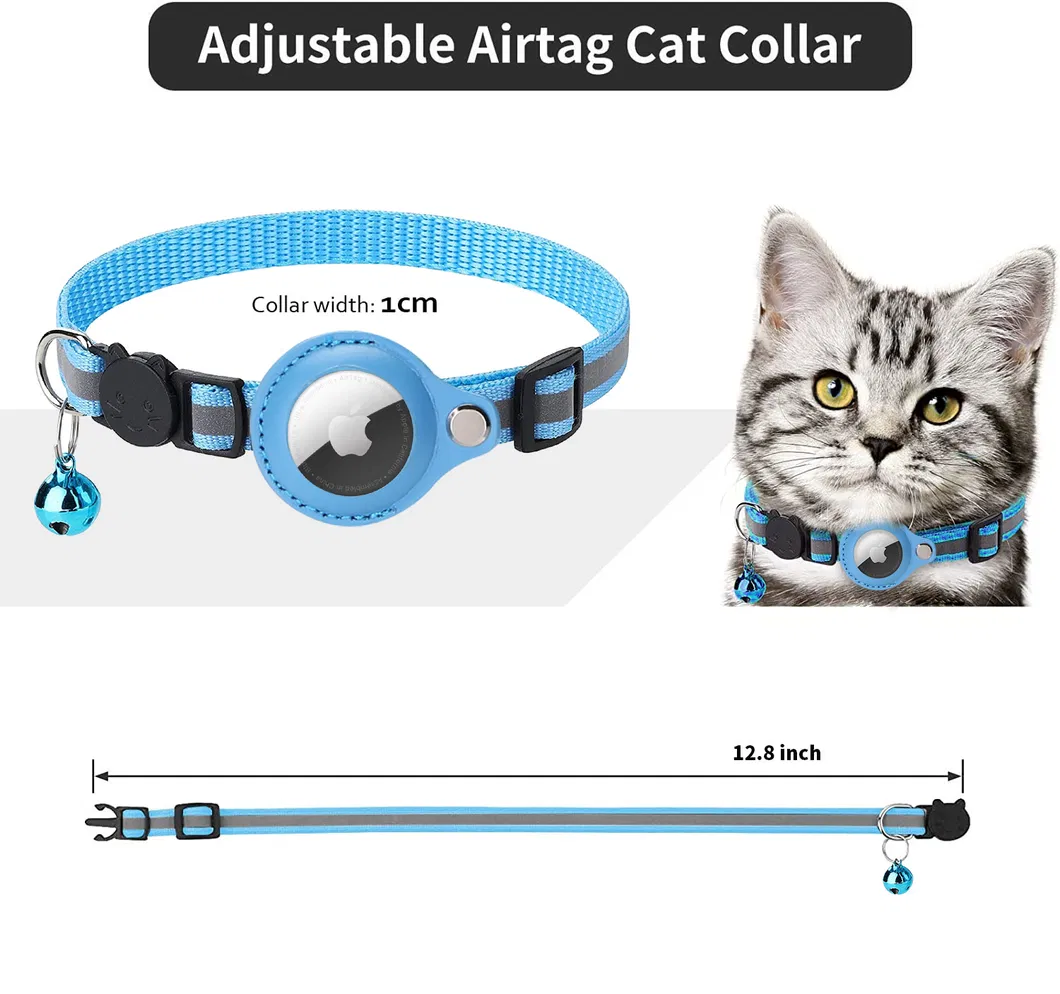Rastreadores de GPS para cães da Apple, colar anti-perda para gatos, sino, colar refletivo