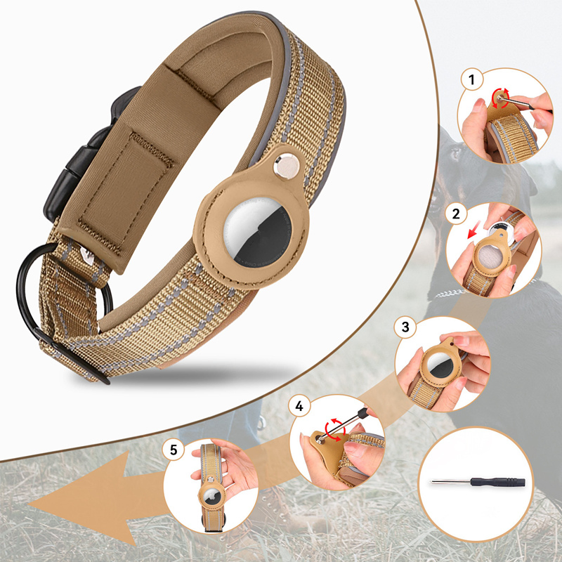 Colar Antiperda para Animais de Estimação, Colar para Cães e Gatos com Airtag