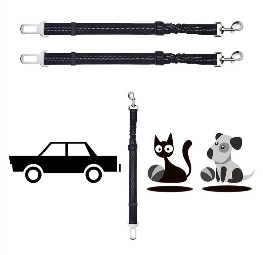 Coleira de carro para cães pequenos, cinto de segurança para carro, nylon retrátil, coleira refletiva, acessórios para pets, viagem