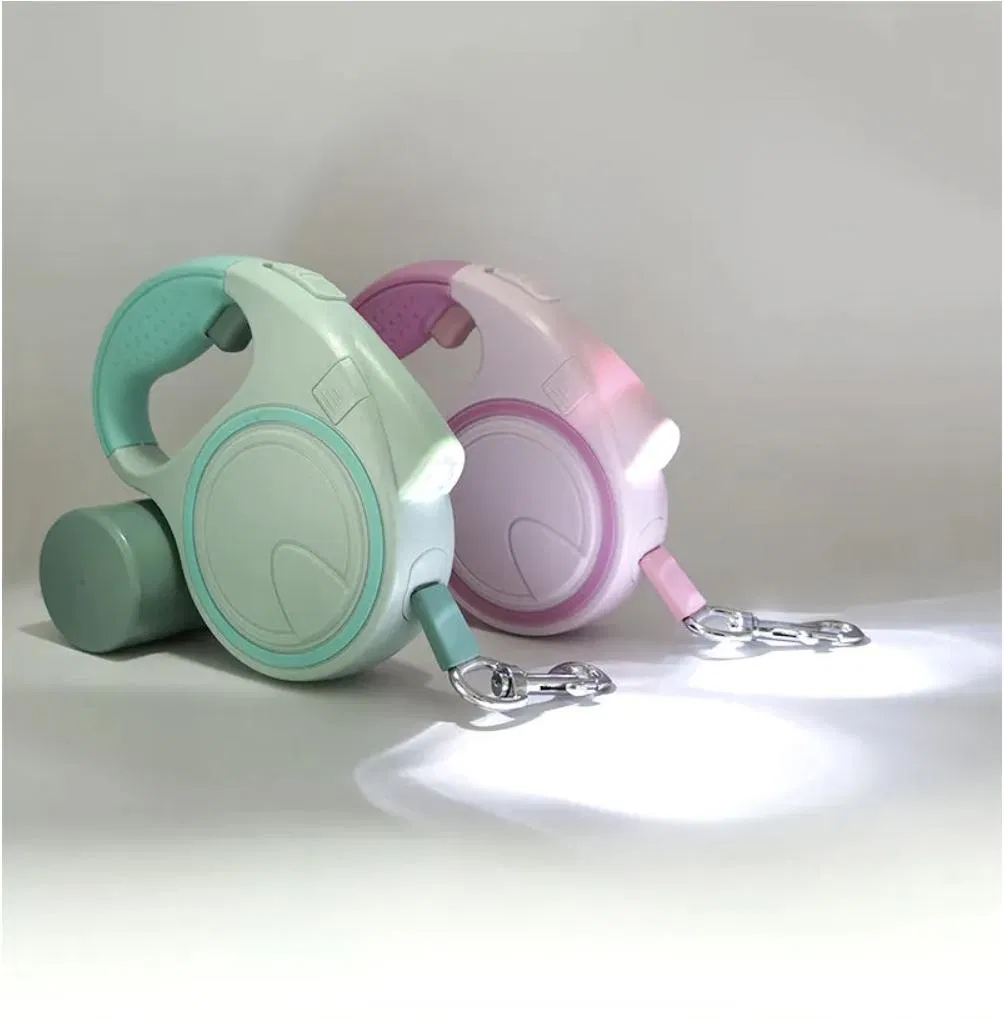 Coleira Retrátil Automática de Luxo com Luz LED para Cães