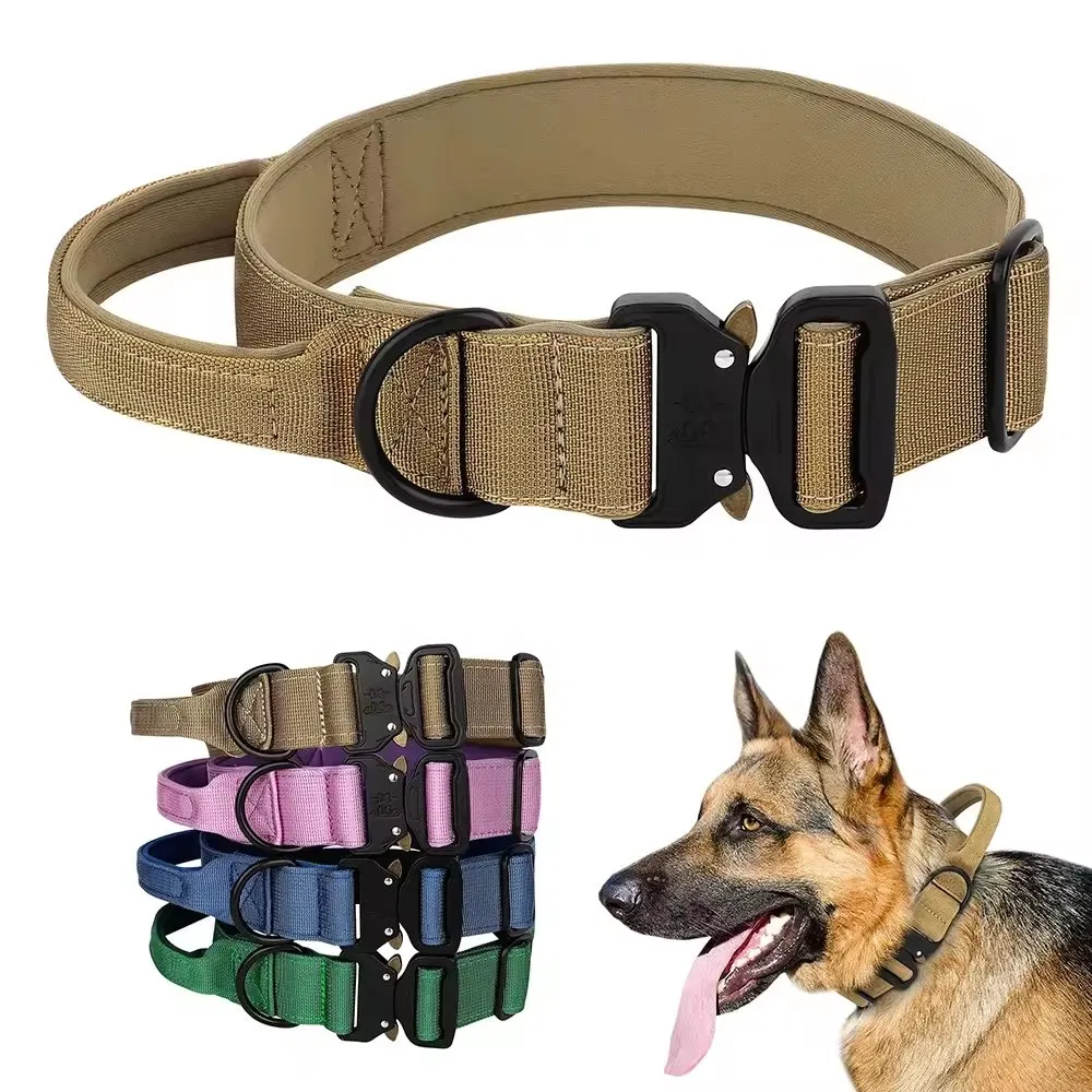 Coleira de Cão de Nylon Resistente com Fivela de Metal, Refletiva e Logotipo Personalizado (Suprimentos para Animais de Estimação)