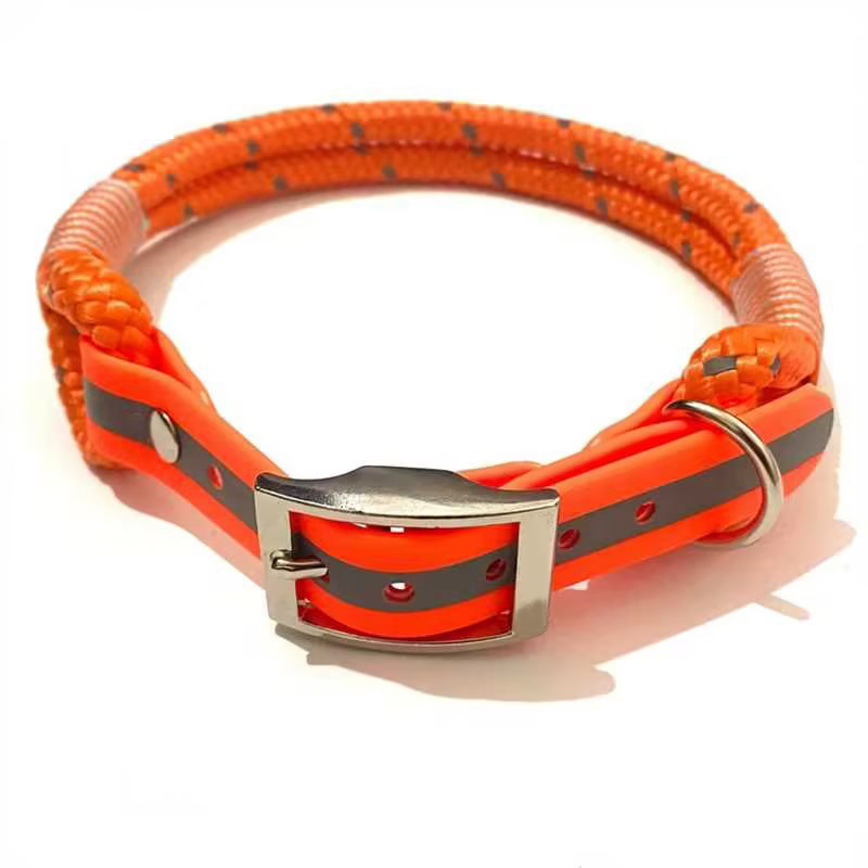 Novo Design Personalizado Coleira de Corda de Nylon Durável e Ajustável em Múltiplas Cores para Cães Pequenos, Médios e Grandes