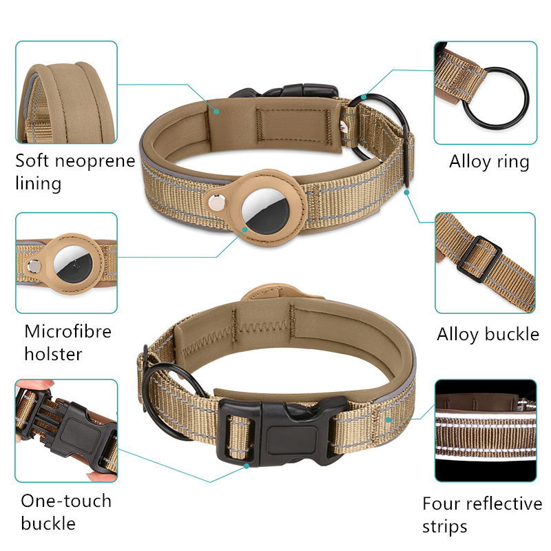 Colar Antiperda para Animais de Estimação, Colar para Cães e Gatos com Airtag