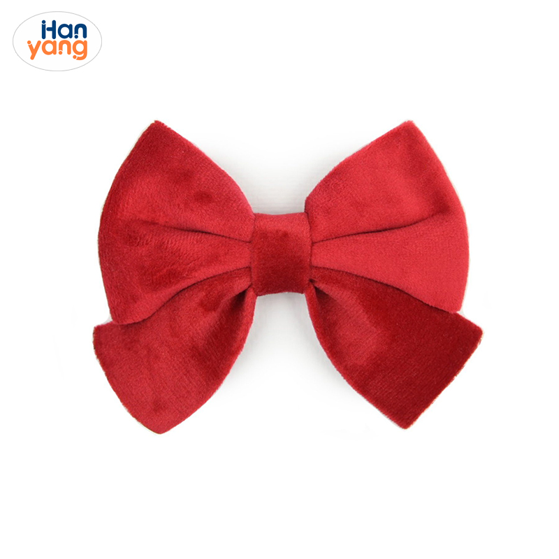 Hanyang Pet Products Custom Pet Supplies Velvet Dog Collar Velvet Sailor Bow Tie