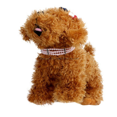 Pet Jewelry Cute Cat Collar with Bling Diamond Fancy Dog Collar Necklace Pink with Rhinestones Pearls Charms for Small Dogs Female Puppy Chihuahua York Esg10655