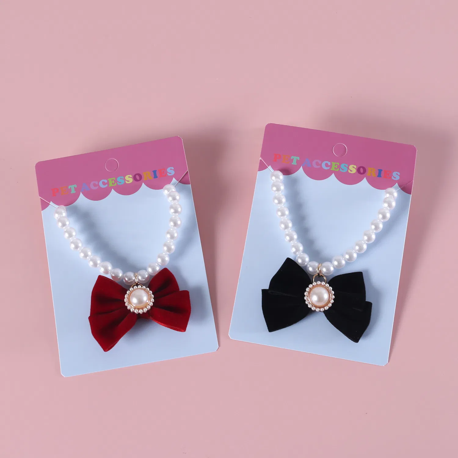 Pearl Velvet Bow Pet Collar 8