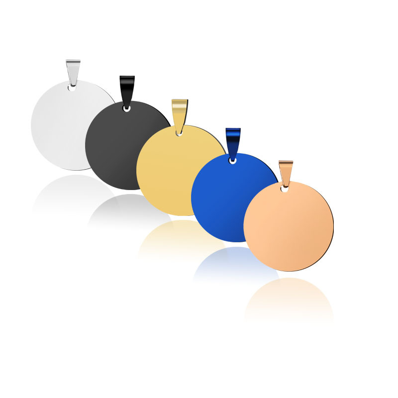 20mm/25mm/30mm/35mm Diameter High Polished Blank Stainless Steel Round Disc Dog Pet Tag Shape Pendant Charm for Necklace
