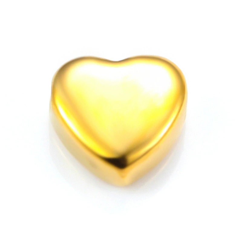 Wholesale High Polish Stainless Steel Heart Pendant Spacer Beads Cute Through-Hole Love Charms for Women Jewelry Components