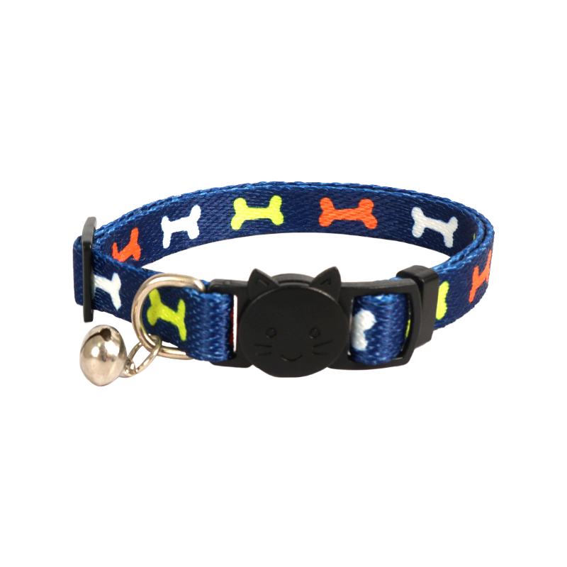 Colorful Cute Bell Collar Adjustable Buckle Cat Collar Pet Supplies Footprint Personalized Kitten Collar Small Dog Accessory