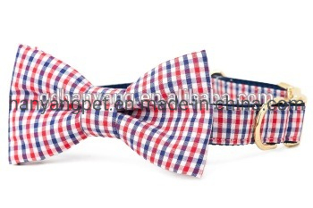 Hanyang OEM Pet Accessories Pet Product Custom Adjustable Pet Collar Bow Tie Classical Printing Dog Bowtie Custom Bowtie