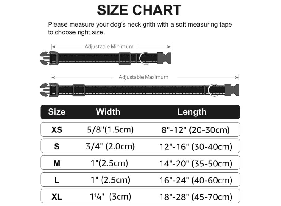 Reflective Dog Collar, Soft and Breathable Nylon Pet Collar Adjustable