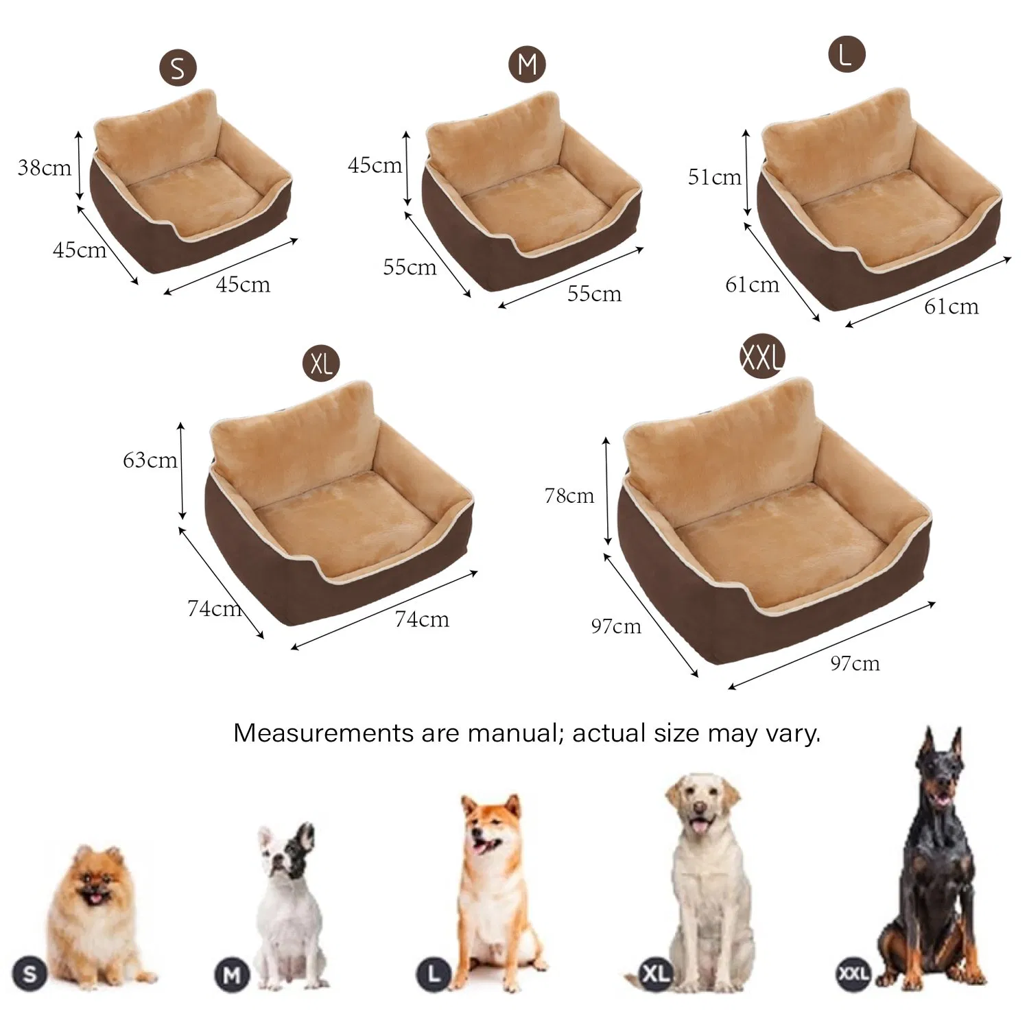 Soft Comfortable Sofa Couch Plush Bed for Dogs Cats Fluffy Calming Pet Bed
