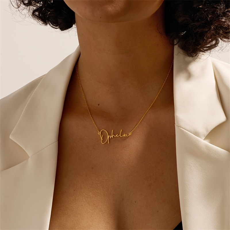 Gold Plated Fashion Fine Jewelry Stainless Steel Chain Pendant Choker Custom Personalized Name Necklaces
