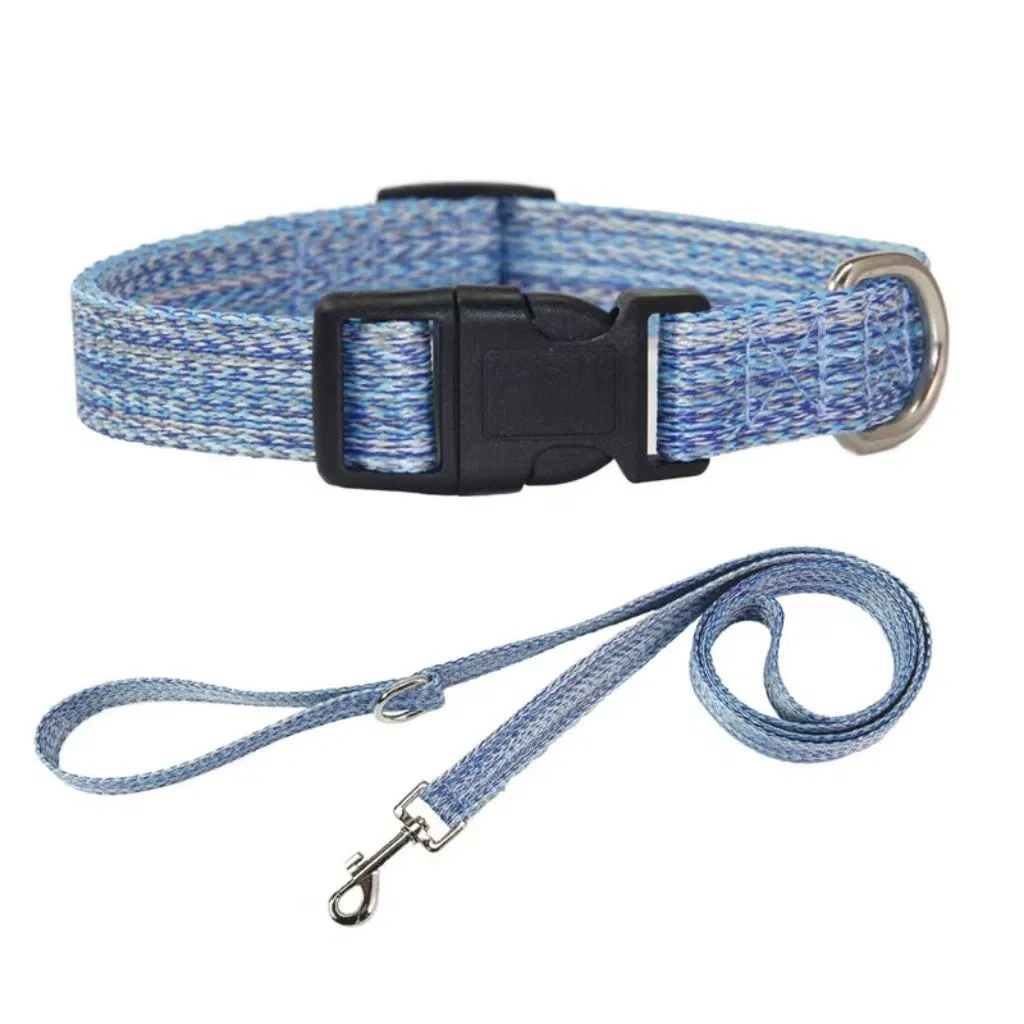 Soft Hemp Dog Collar Leash Set 4 Colors Fully Adjustable
