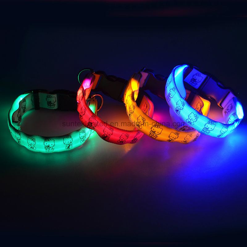 Custom USB Rechargeable Waterproof LED Dog Collar Flashing Glow in The Dark Luminous Pet Leash