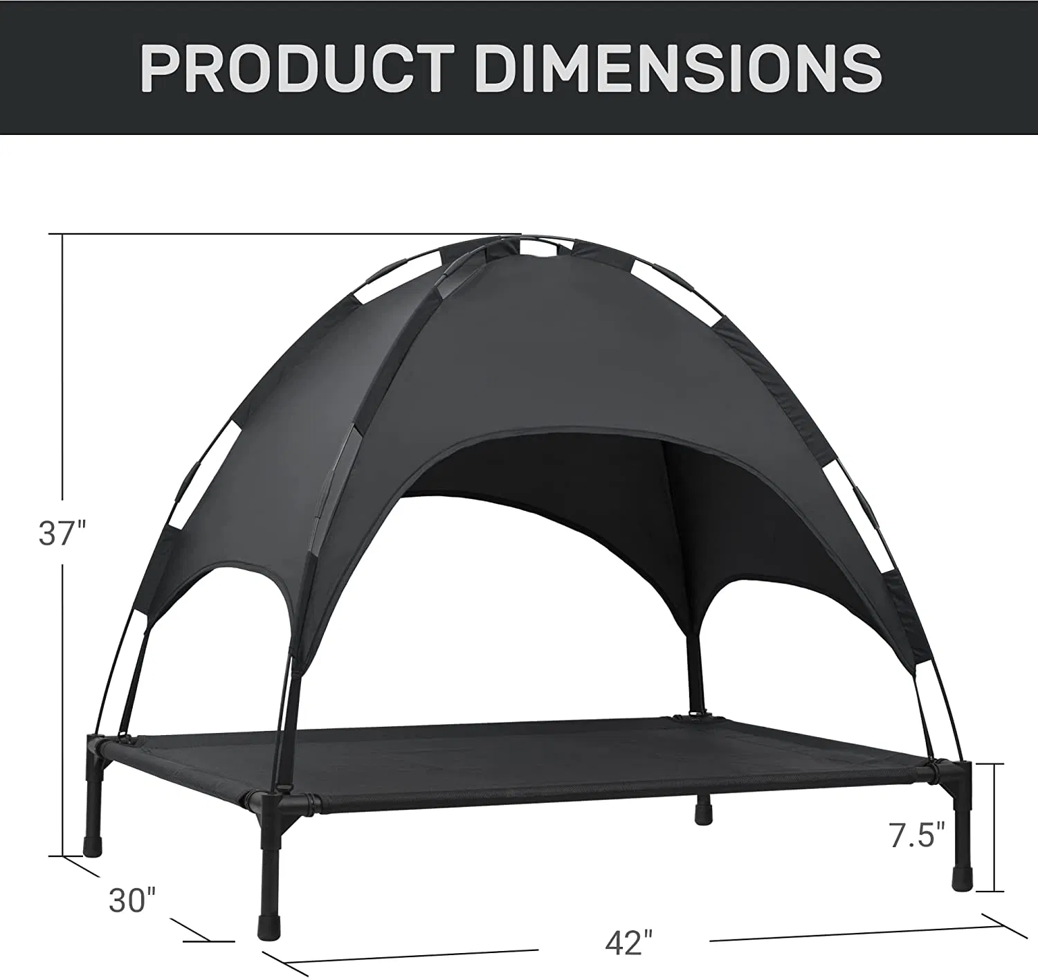 Portable Raised Pet Cot Cooling Bed for Dogs and Cats