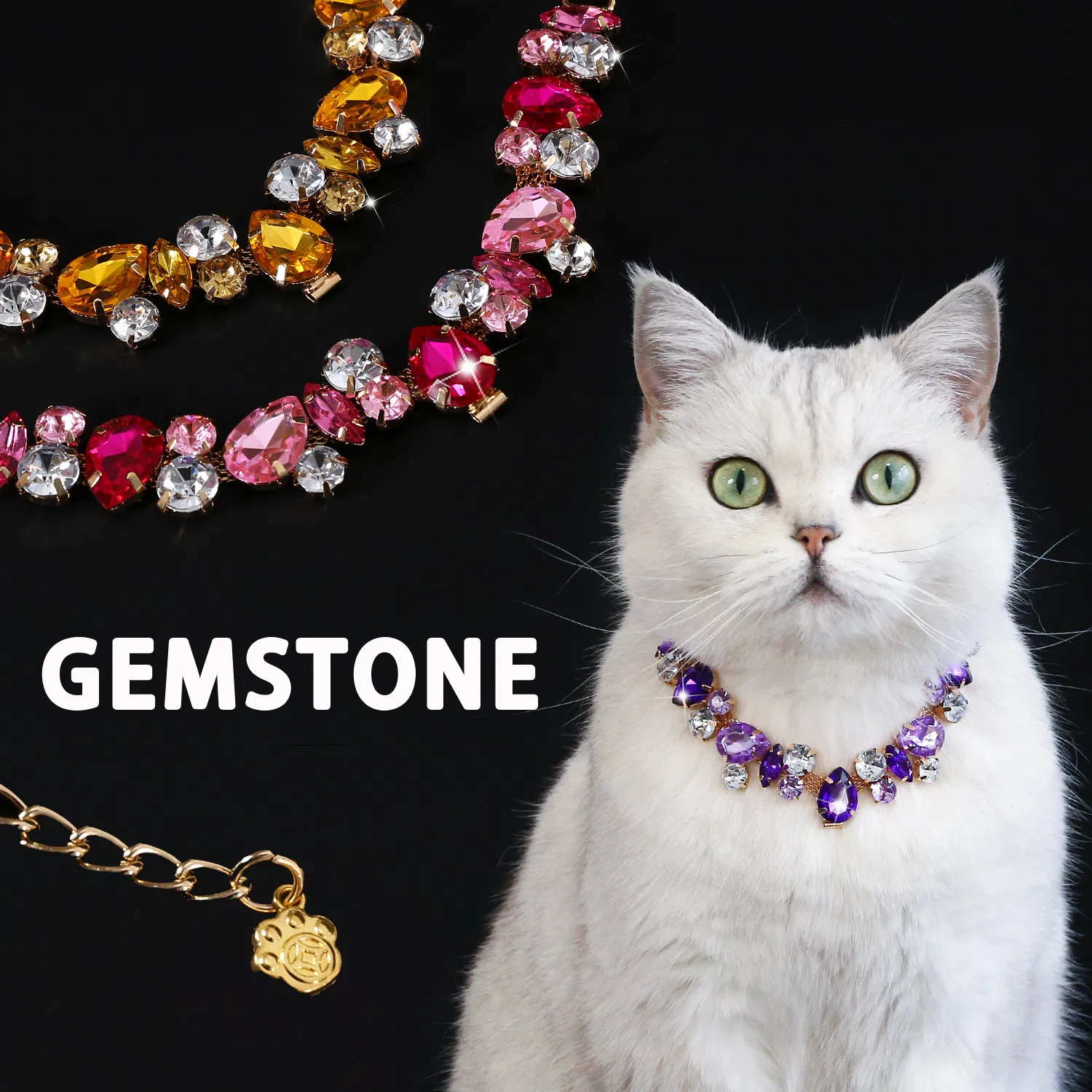 Crystal Gemstone Pet Necklace