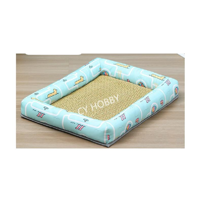 Cooling Rattan Woven Mat Ice Blanket for Small Large Dogs and Cats Pets Bed Supplies