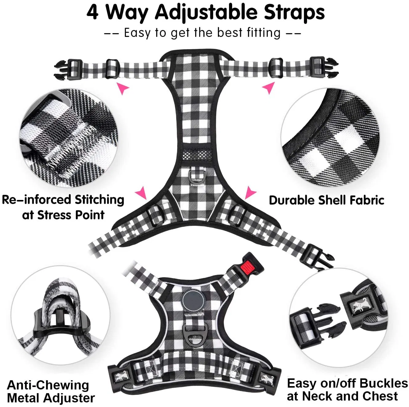 ODM Adjustable Soft Padded K9 Dog Vest Pet Supply Dog Harness