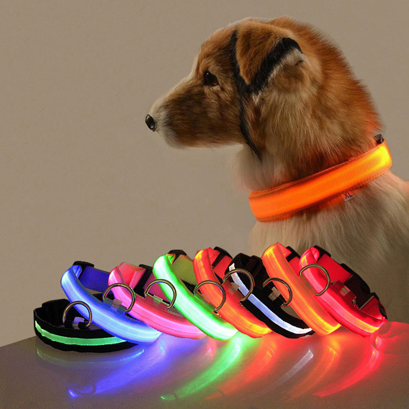 2025 Hot Selling Glow-in-The-Dark LED Dog Collar for Safe Night Walks