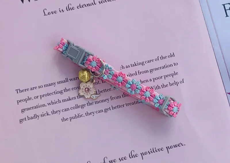 Rainbow Flower Cat Collar