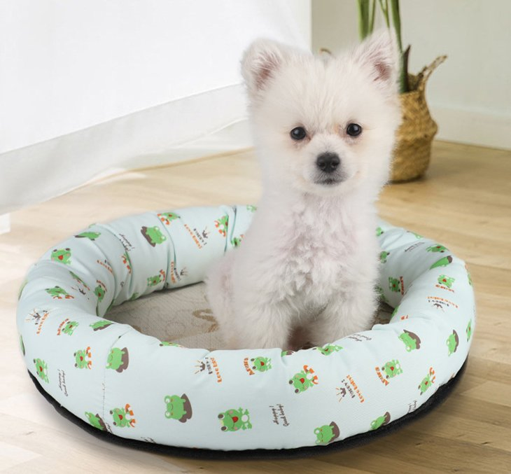 Round Cat and Dog Nest Bed Mat Cooling Mat Pet Striped Mat