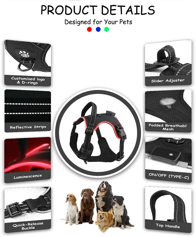 LED Dog Harness Detail 4