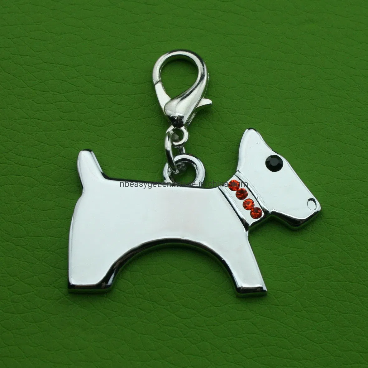 Pet Cute Tag Dog Shape Rhinestone Pendant Bling Charm Tag Dog Accessories Esg16529