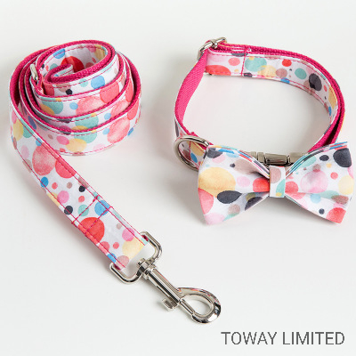Design Pet Products Bowknot Dog Nylon Collars Pet Leash