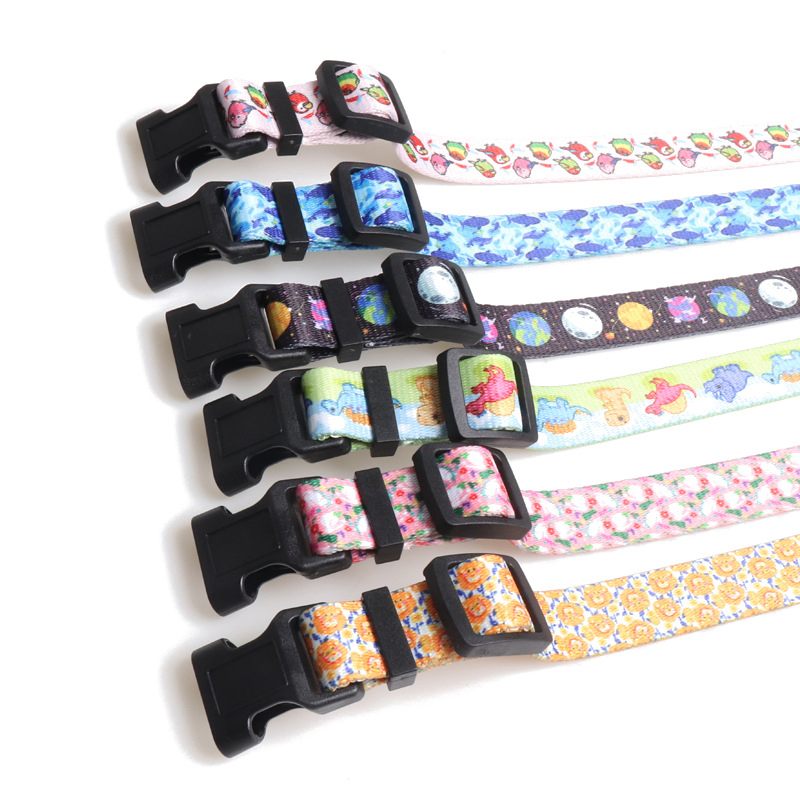 New Pet Products New Hand-Painted Design Ribbon Dog Collar Animal Series Plastic Buckle