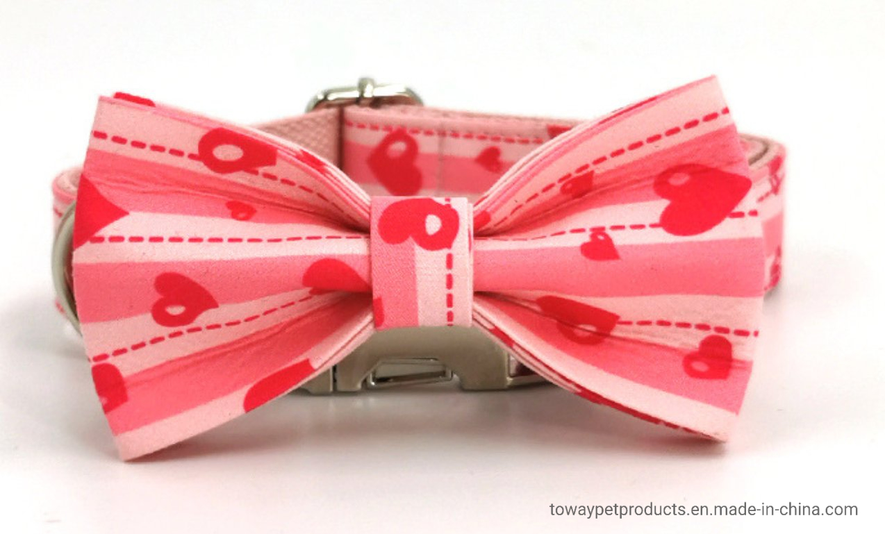 Cute Quality Dog Dots Bowknot Collars Pet Collars with Lead