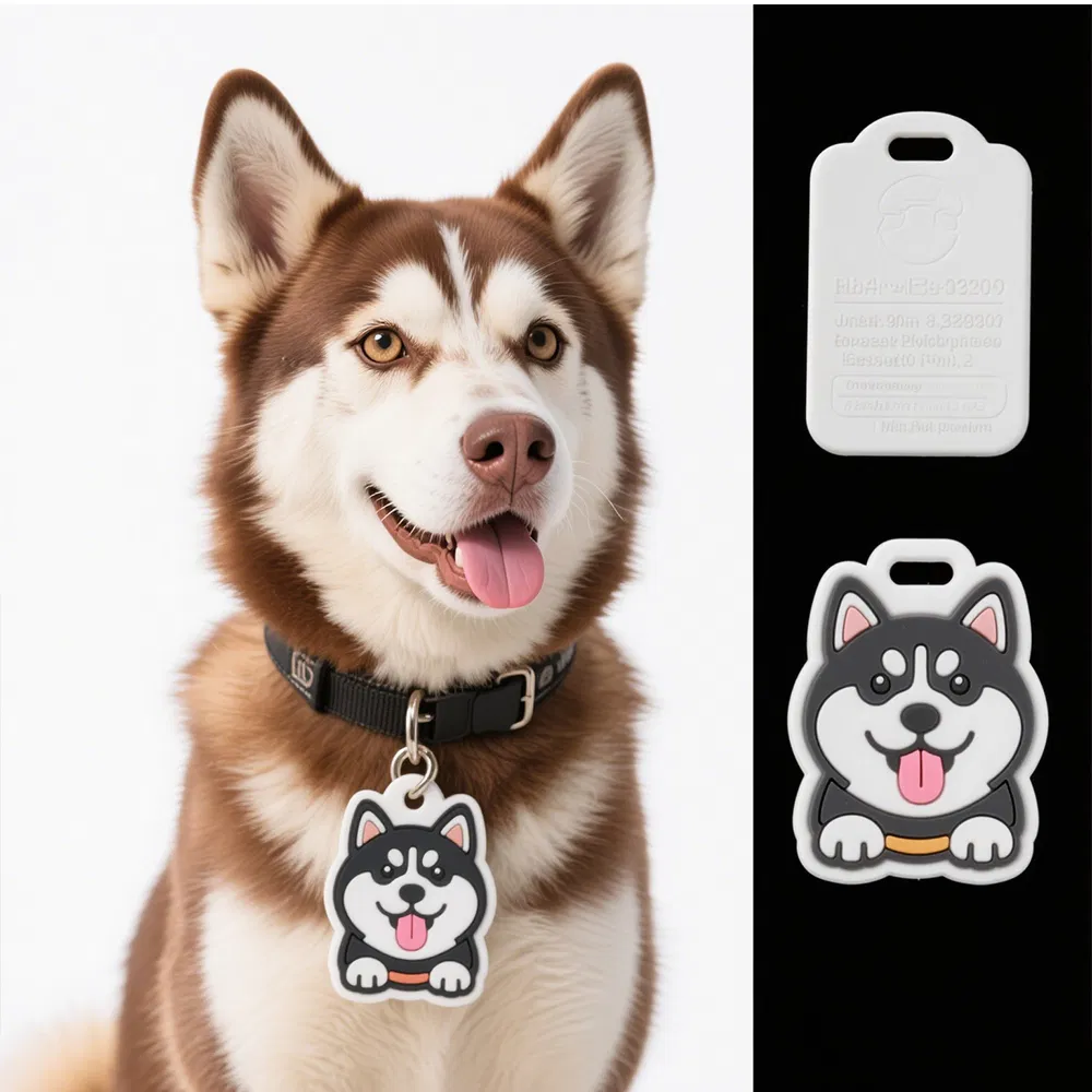 Stronger Top Silicone Pet Tag Mini Name ID Tag Custom Engraved Pet Pendant for Tactical Collar Dog or Cat