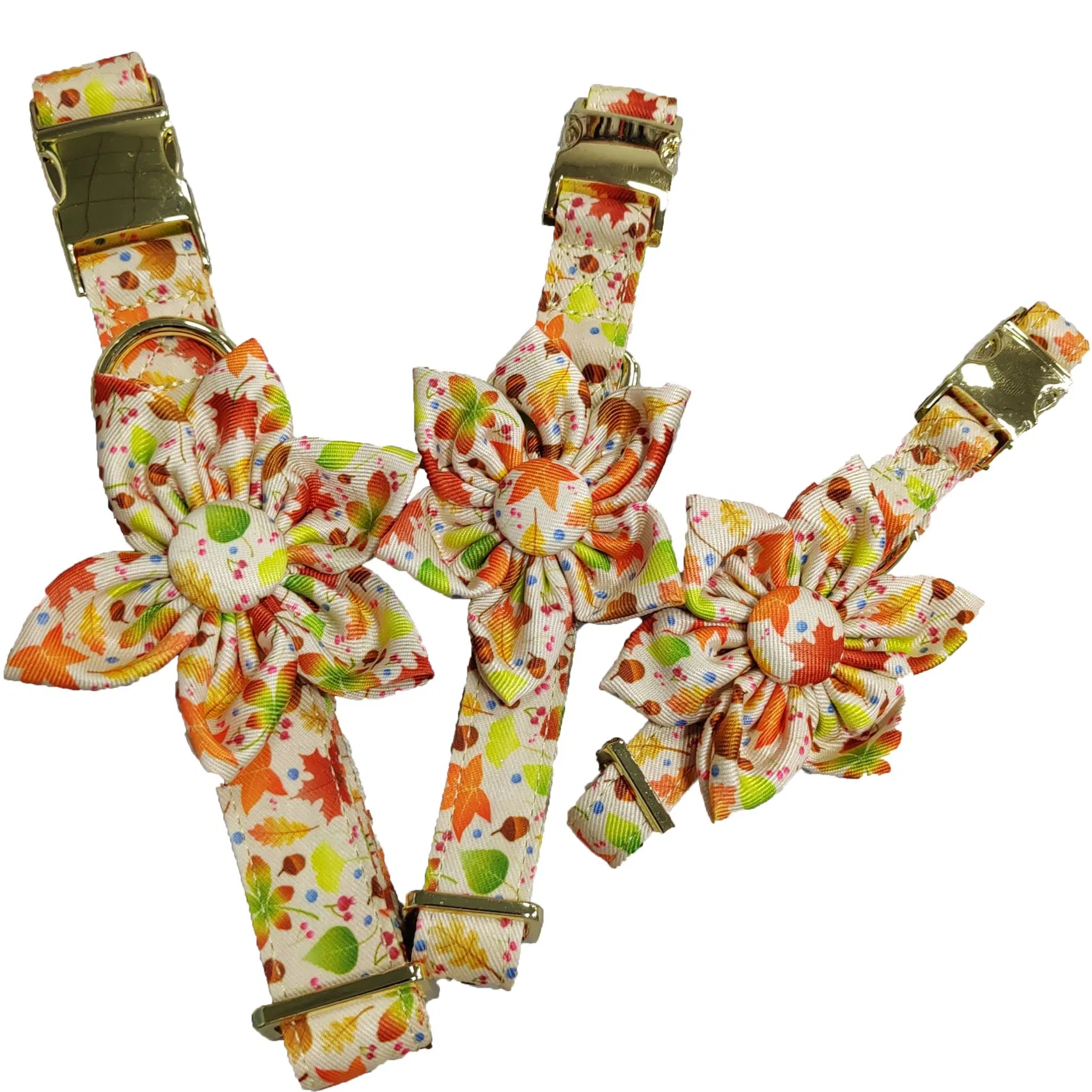 2024 New Style Christmas Halloween Theme Breakaway Cat Dog Collar Leash Harness Set Heat Transfer Printed Dog Collar Sublimation Collar with Bowknot