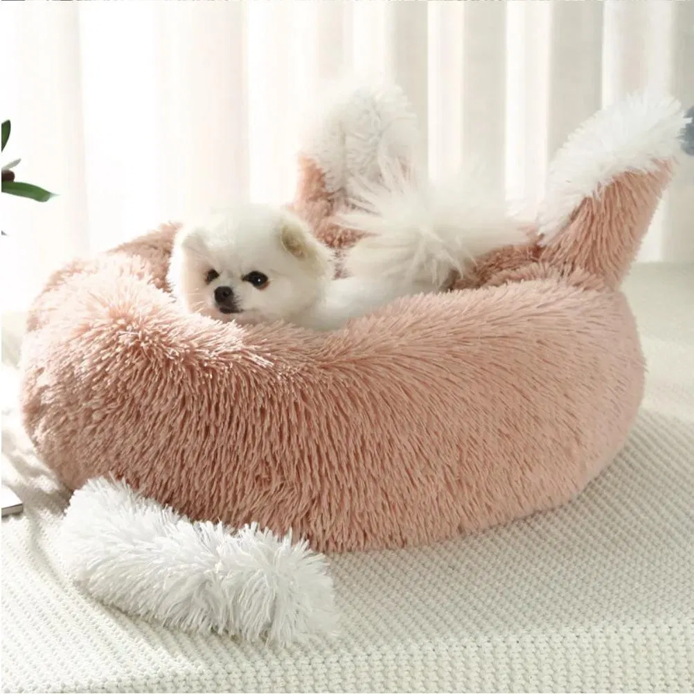 Pet Nest Soft Plush Donut Bed 5