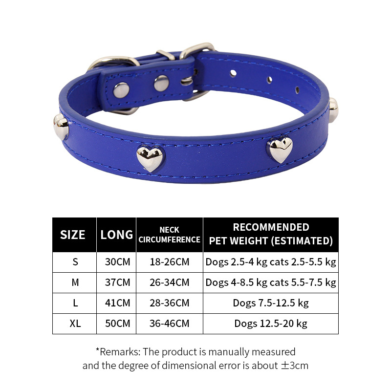 Hot New Pet Accessories Love Decoration PU Leather Adjustable Dog Collar