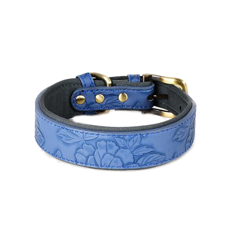 Vintage Fashion Embossed Leather Dog Collar