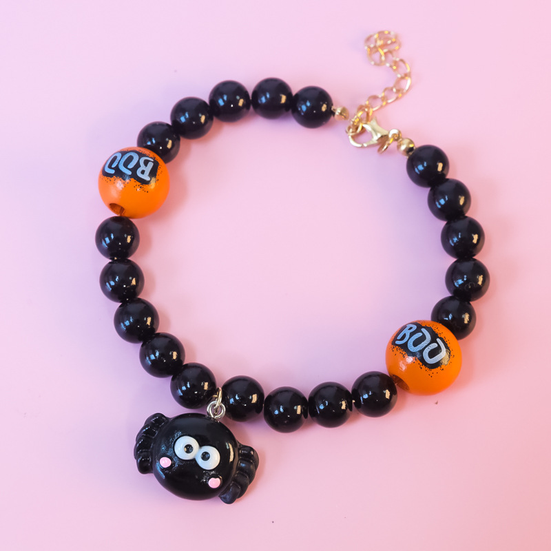 Halloween Pet Collar Cat Dog Pearl Necklace Accessories Pumpkin Hat Spider