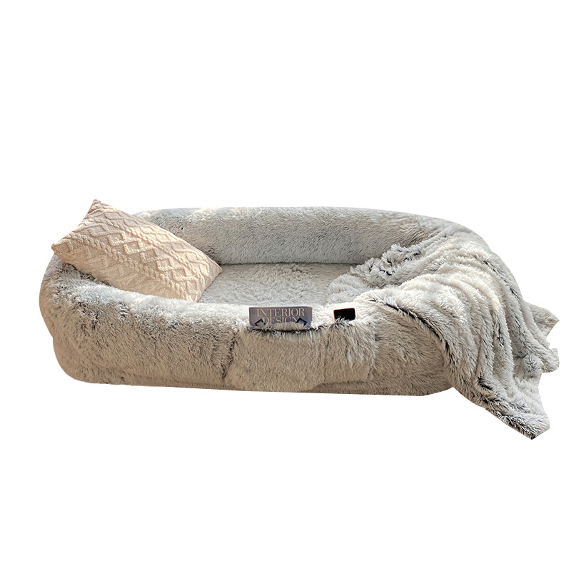 Wholesale Giant Plush Dog Sofa Bed Round Design Human Pet
